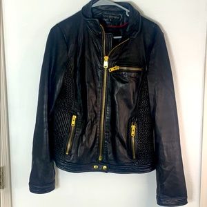 Via spiga lamb leather moto jacket size M